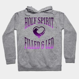 Holy Spirit Filled & Led - Purple-Black Image, Unisex Christian Cotton T-Shirt, Stylish Imagery, Trendy Spiritual Shirt, Christian Apparel, Comy, Soft Hoodie